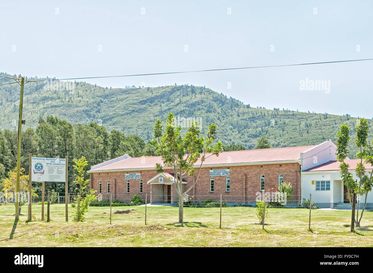 WOODLANDS, Südafrika - 28. Februar 2016: Die evangelische Pfingstgemeinde Bethel in Waldgebieten in der Provinz Eastern Cape Stockfoto