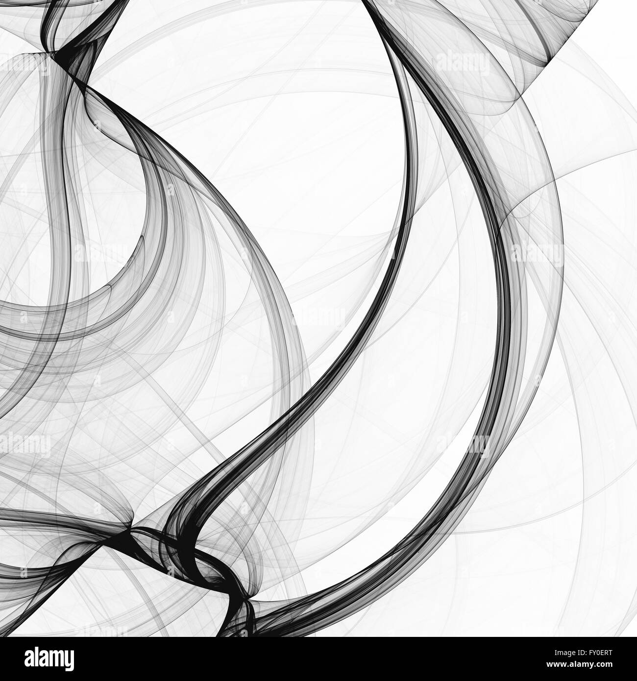 Abstrakte schwarz-weiß fraktale Struktur Hintergrund, Wellenlinien. Stockfoto