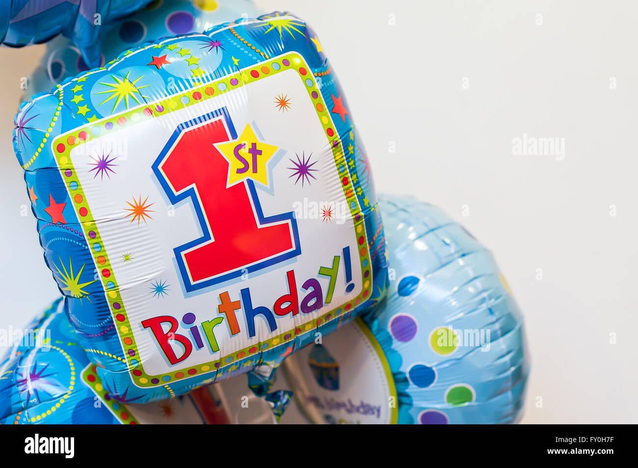 Bunte Luftballons für Party Feiern genutzt. Stockfoto