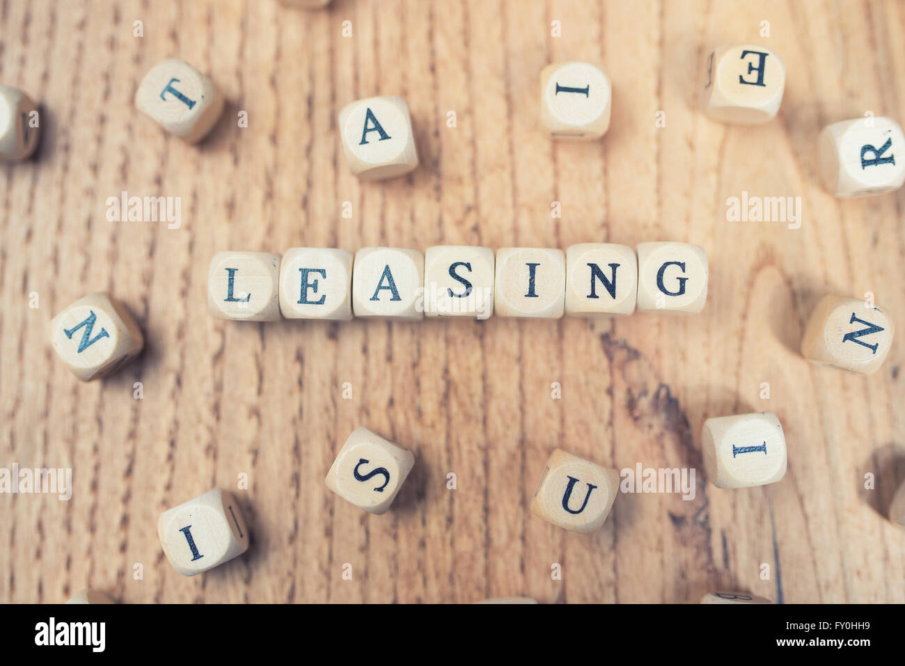 Leasing-Konzept mit Buchstaben Stockfoto