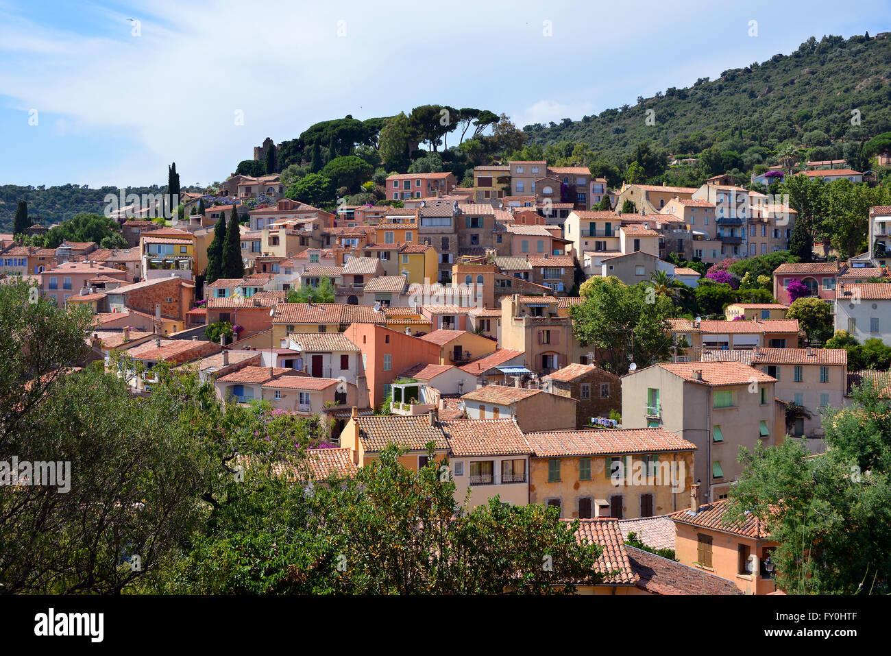 Bormes-Les-Mimosas Dorf in Frankreich Stockfoto