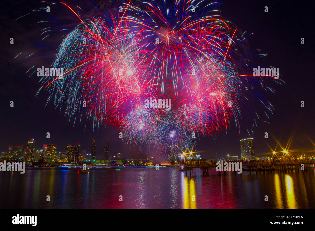 Feuerwerk, San Diego, Stadt, Nacht Foto Stockfoto