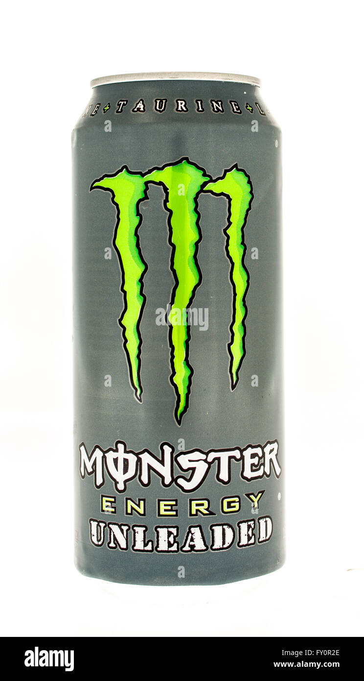 Winneconne, Wisconsin - 5. Juni 2015: kann der Monster Energy Drink bleifrei Stockfoto