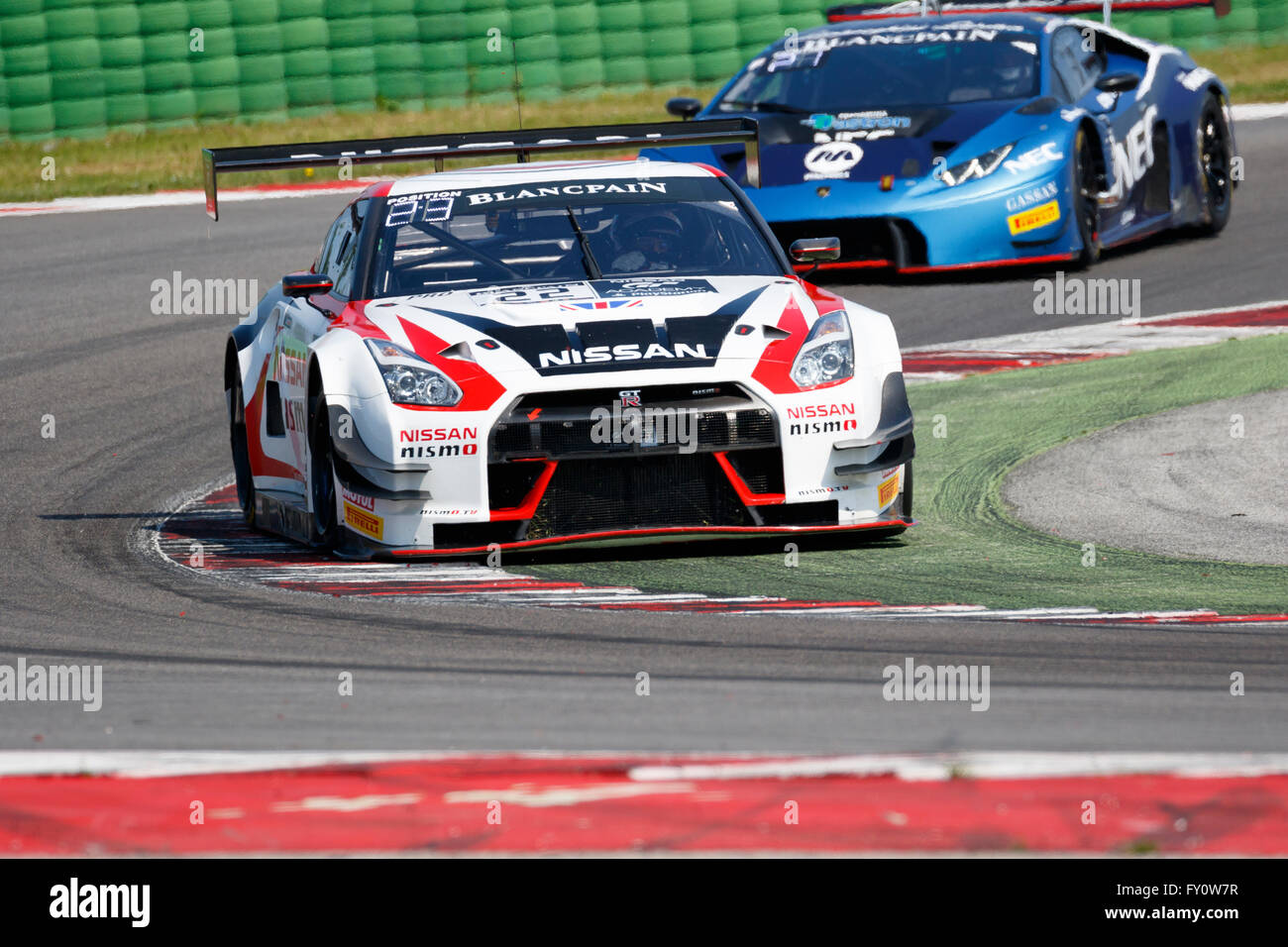 Misano Adriatico, Italien - 10. April 2016: Nissan GT-R Nismo GT3 von Nissan GT Academy Team RJN Team, angetrieben von Ricardo Sanchez Stockfoto