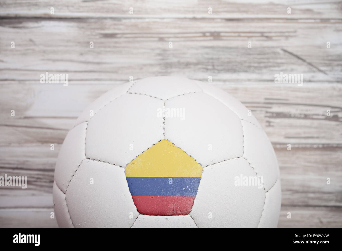 Serie mit einem Fußball mit des Landes Flaggen-Symbol auf einem Panel. Stockfoto