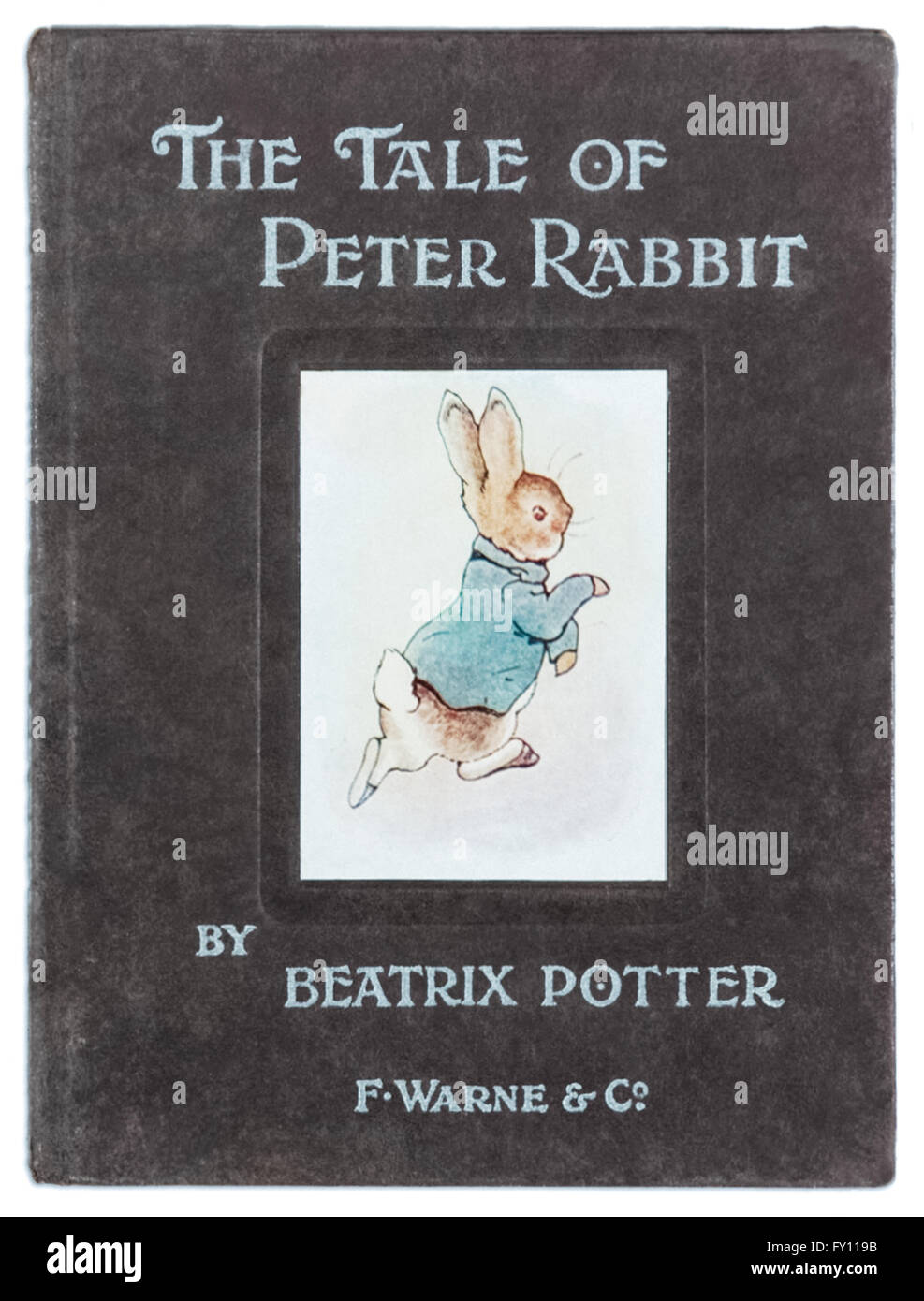 Titelseite der "The Tale of Peter Rabbit" von Beatrix Potter (1866-1943), erste kommerzielle Ausgabe von F. Warne & Co. 1902 veröffentlicht. Siehe Beschreibung für mehr Informationen. Stockfoto