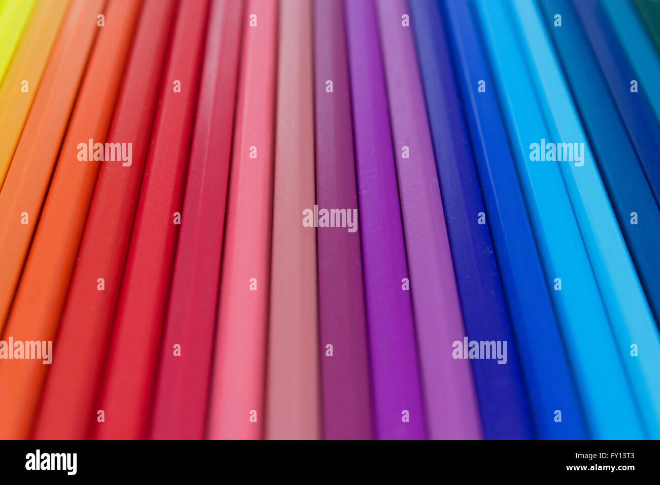 bunte Farbe Hintergrund - Zeile Farbe Bleistifte Makros Stockfoto