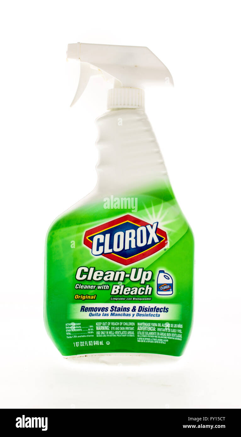 Winneconne, Wisconsin - 20. April 2015: Sprühflasche von Clorox clean-up Reiniger Stockfoto