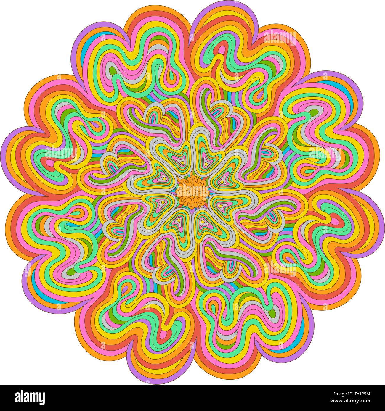 Vivid farbigen Mandala für Ihr Design, Spitze Ornament in Form von runden Muster. Stock Vektor