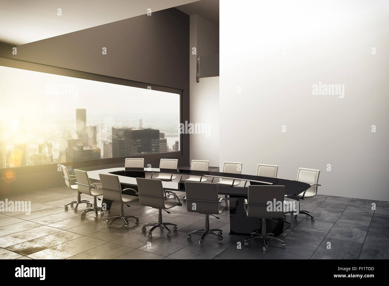 3D-Rendering eines modernen Büros Stockfoto