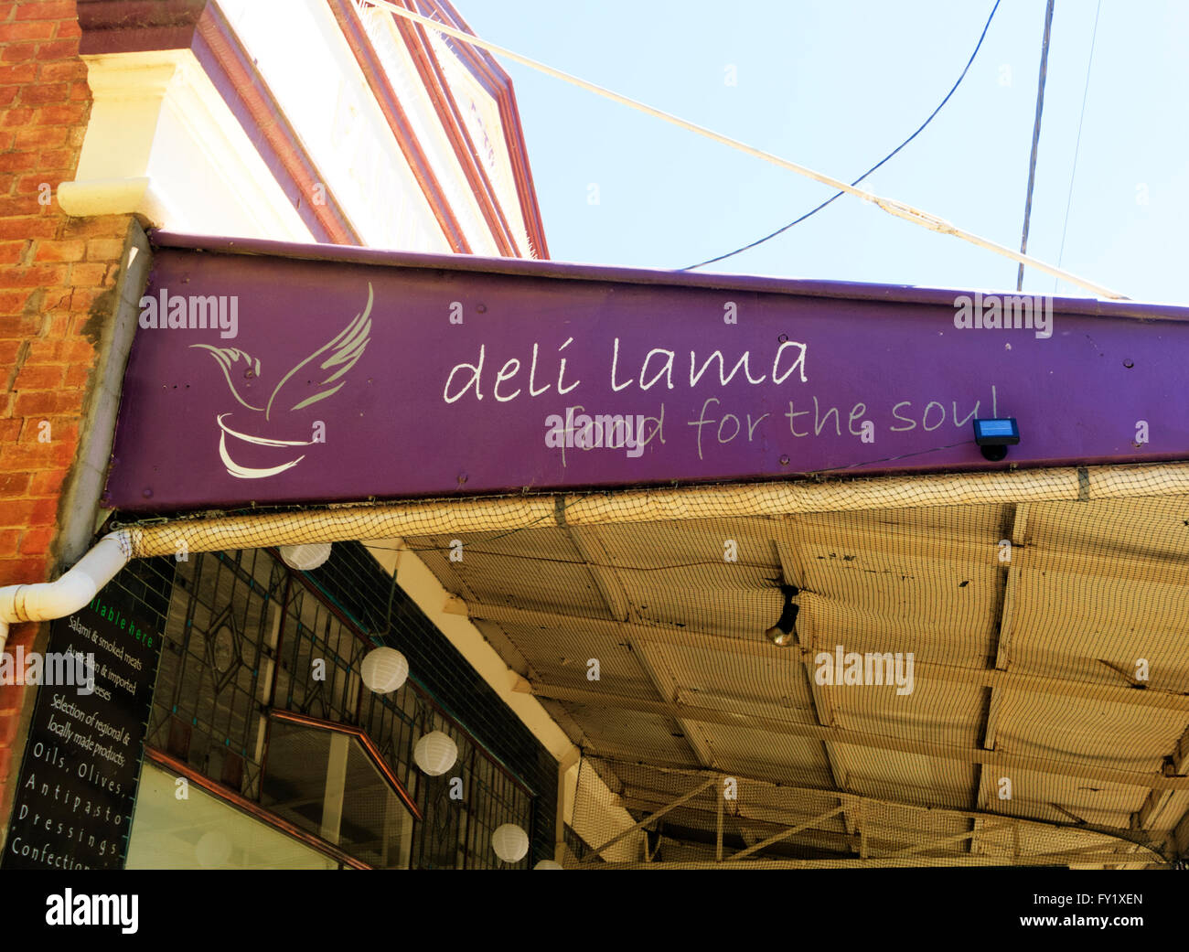 Cafe Deli Lama, Nahrung für die Seele, Canowindra, New-South.Wales, Australien Stockfoto