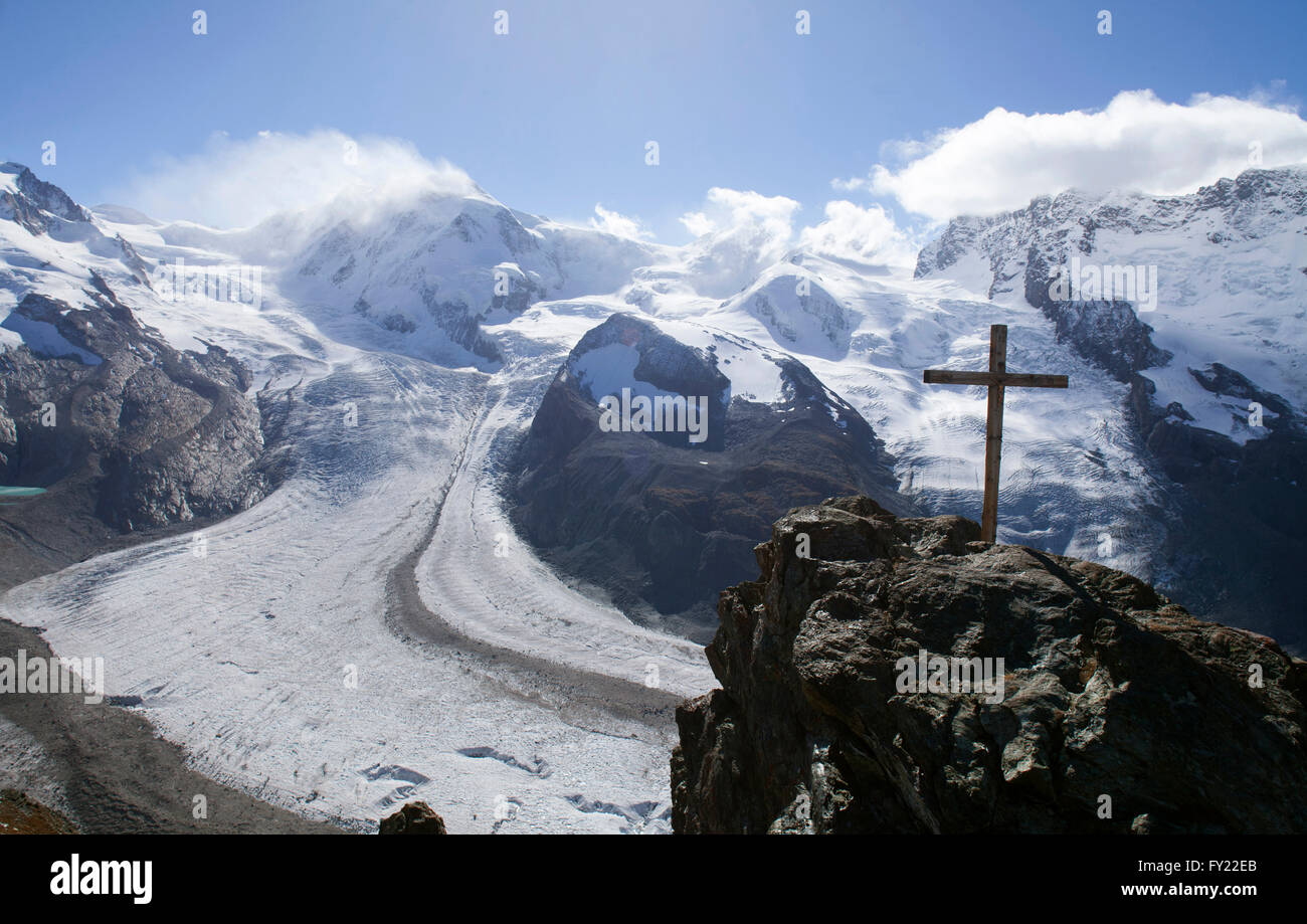 Liskamm, Castor und Pollux, Blick vom Gornergrat auf den