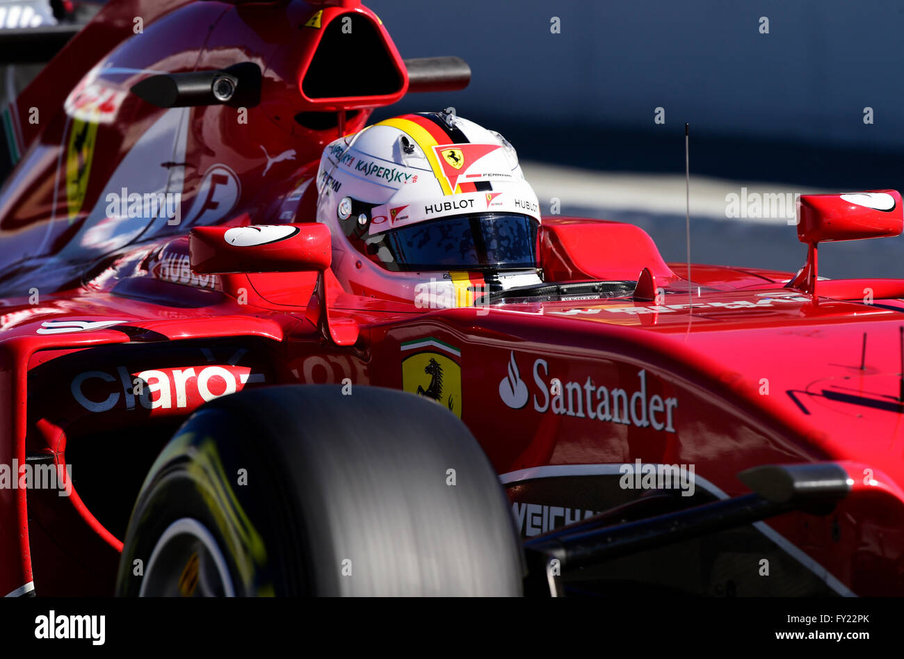 GER, Sebastian Vettel, Formel1, Scuderia Ferrari SF15-T test läuft, Circuit de Catalunya, Barcelona, Spanien Stockfoto