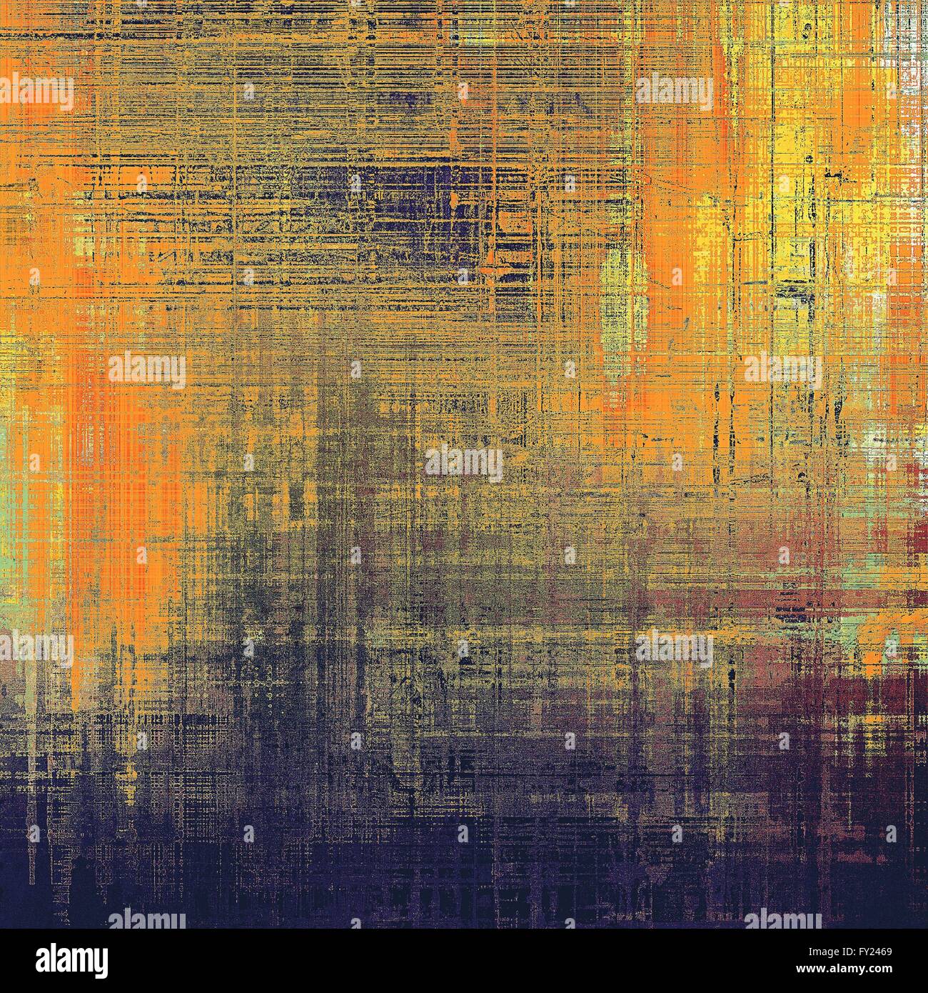 Retro-Stil grafischen Komposition auf strukturierte Grunge Hintergrund. Mit verschiedenen Farbmustern: gelb (Beige); Braun; rot (Orange); Gray; Purple (violett); schwarz Stockfoto