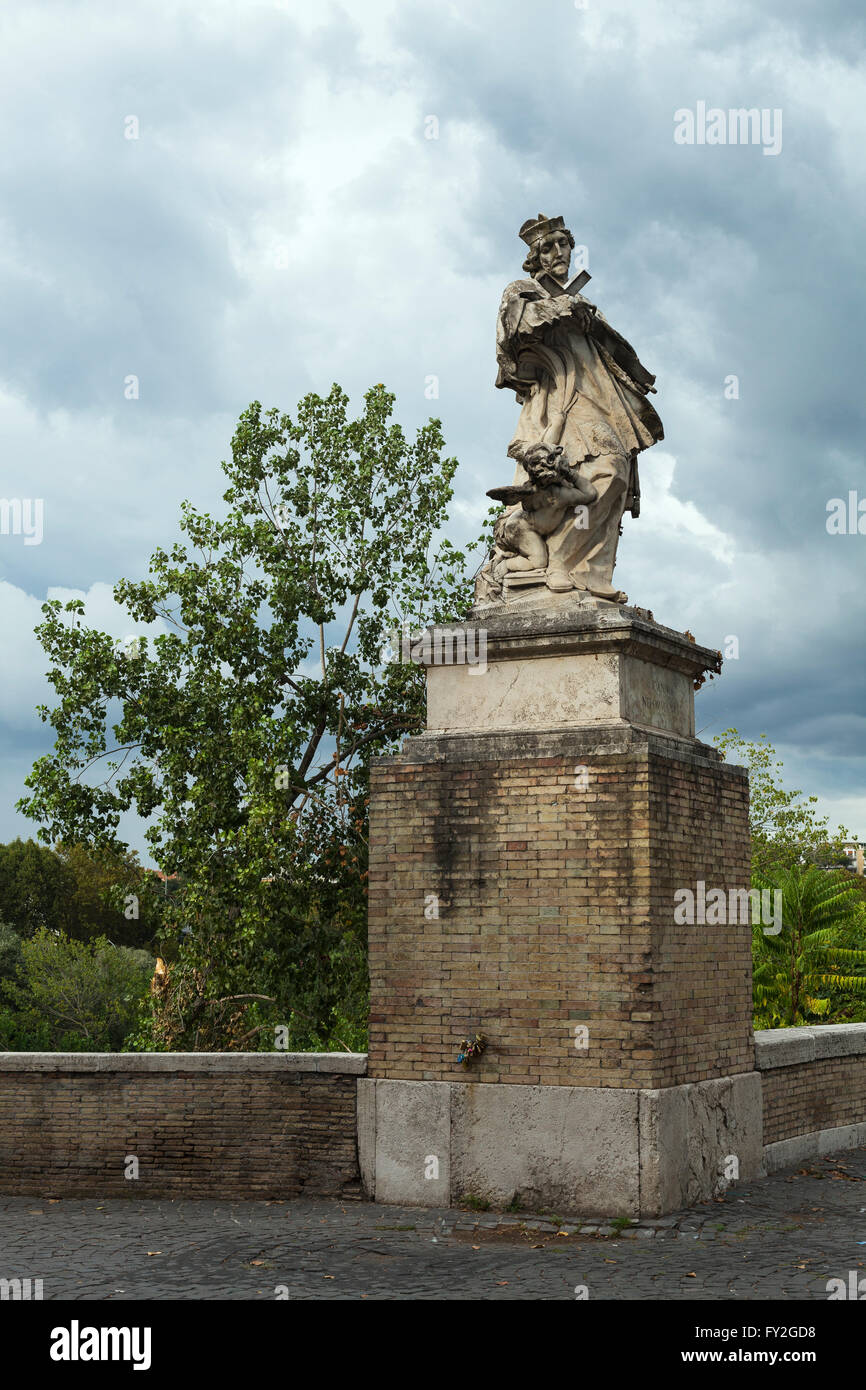 Skulptur in Ponte Milvio, Rom, Italien Stockfoto