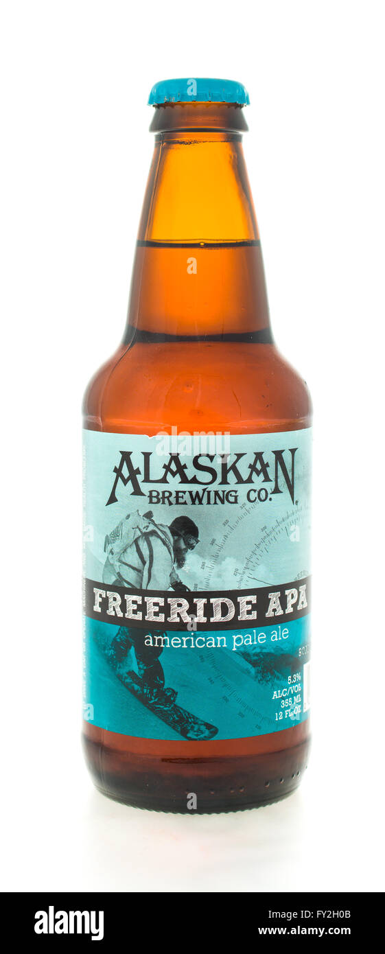 Winneconne, WI - 3. Februar 2015: Alaskan Bier wurde zuerst im Jahr 1986 gebraut und befindet sich in Juneau, AK. Stockfoto