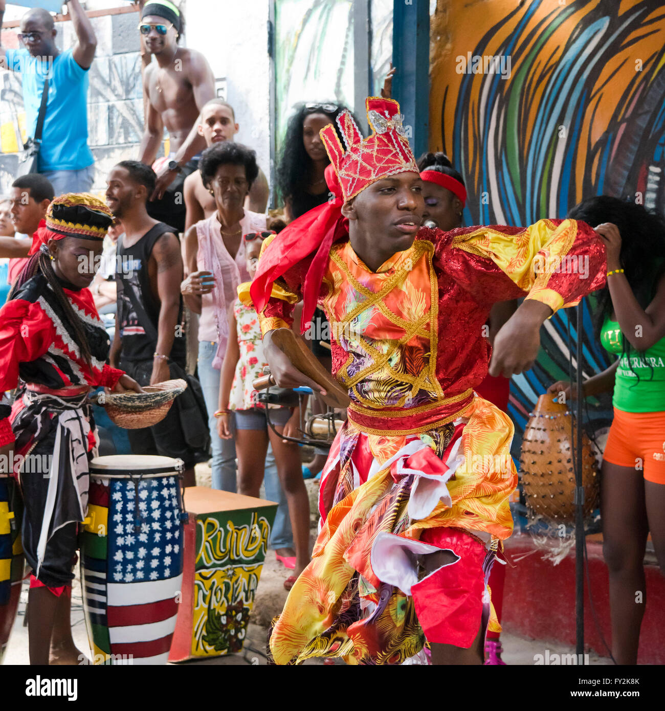 Quadratische Porträt von Rumba Tänzer in Havanna, Kuba. Stockfoto