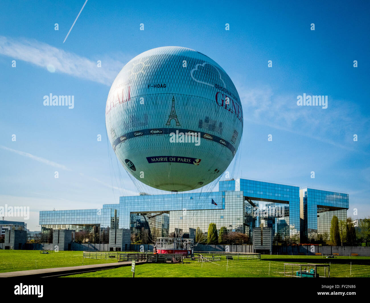Ballon-Generali in Parc André Citroën, Paris, Frankreich Stockfoto
