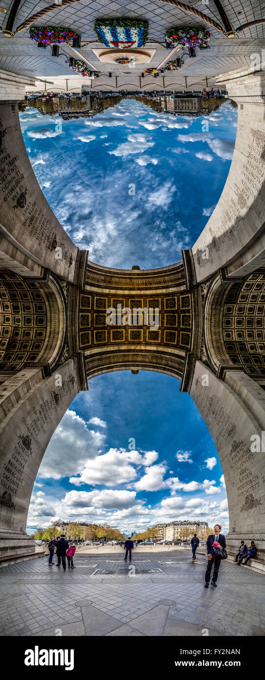 Arc de Triomphe Panorama, Paris, Frankreich. Stockfoto