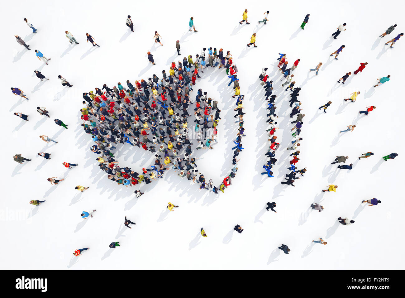 3D-Rendering Megaphon Menschen Stockfoto