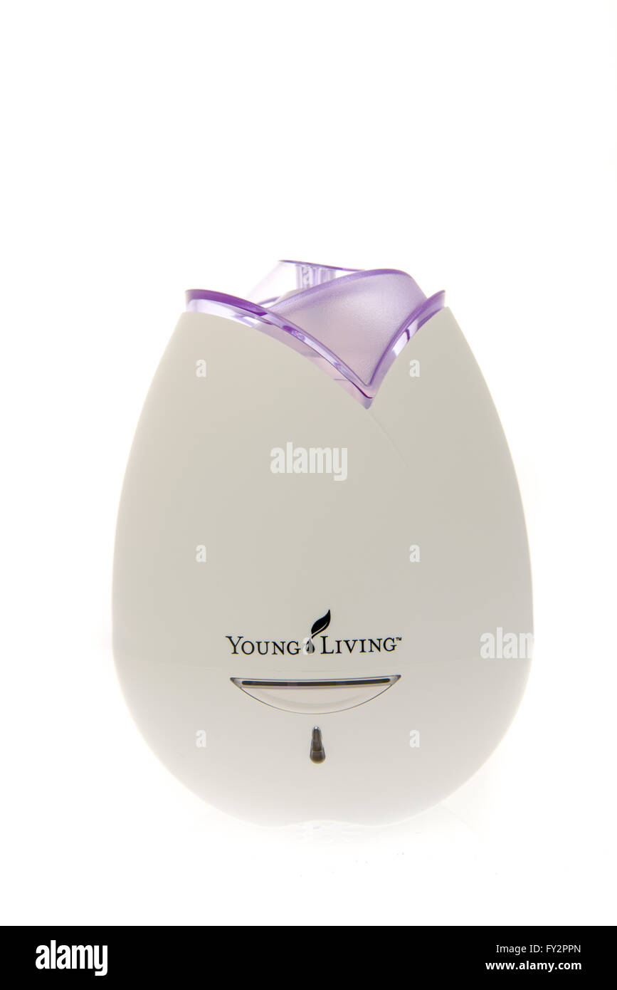 Winneconne, Wisconsin -27 Oktober 2015: A Young Living home Diffusor Stockfoto