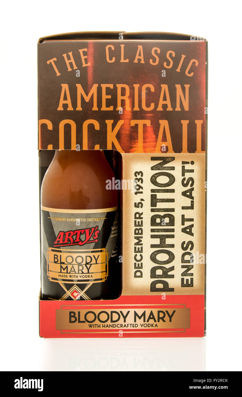 Winneconne, Wisconsin - 19. März 2016: ein Paket von Arty Bloody Mary trinken Stockfoto