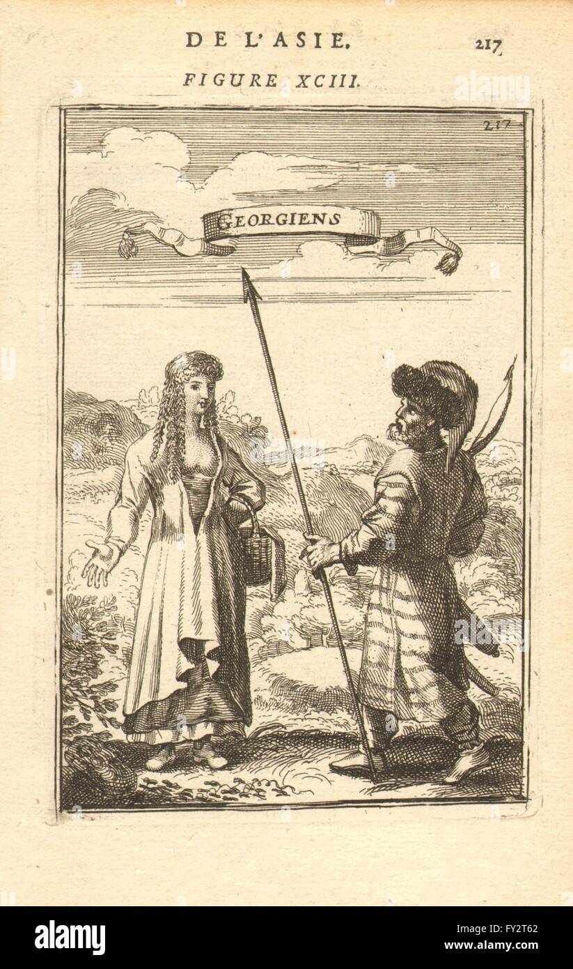 GEORGISCHE Kostüm: "Berlin". Mann & Frau im 17. Jahrhundert zu kleiden. MALLET, 1683 Stockfoto