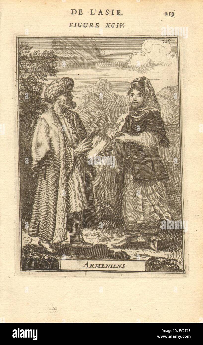 ARMENISCHE Kostüm: "Armeniens". Mann & Frau im 17. Jahrhundert zu kleiden. MALLET, 1683 Stockfoto