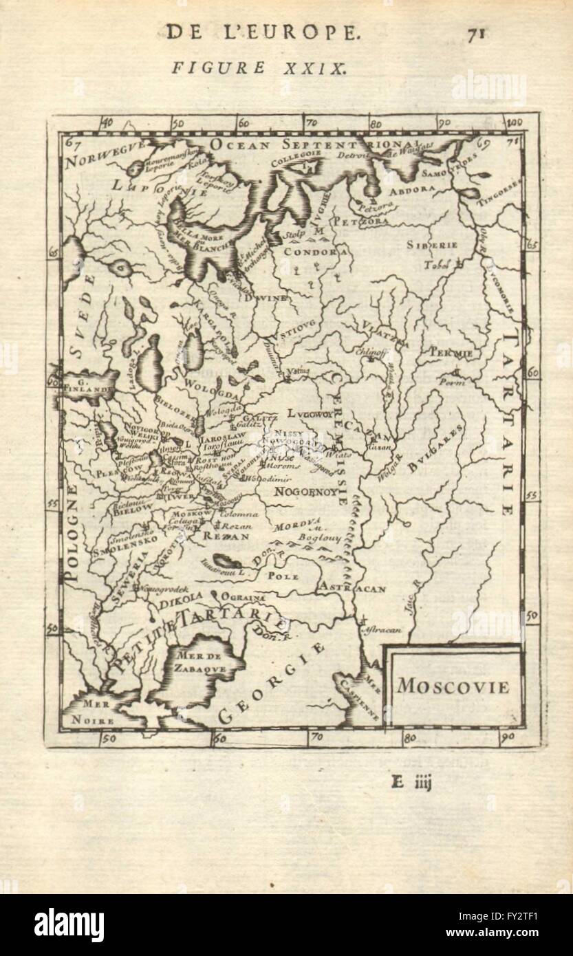Russland/UKRAINE: 'Moscovie' Muscovy Великое Княжество Московское. MALLET, 1683 Karte Stockfoto