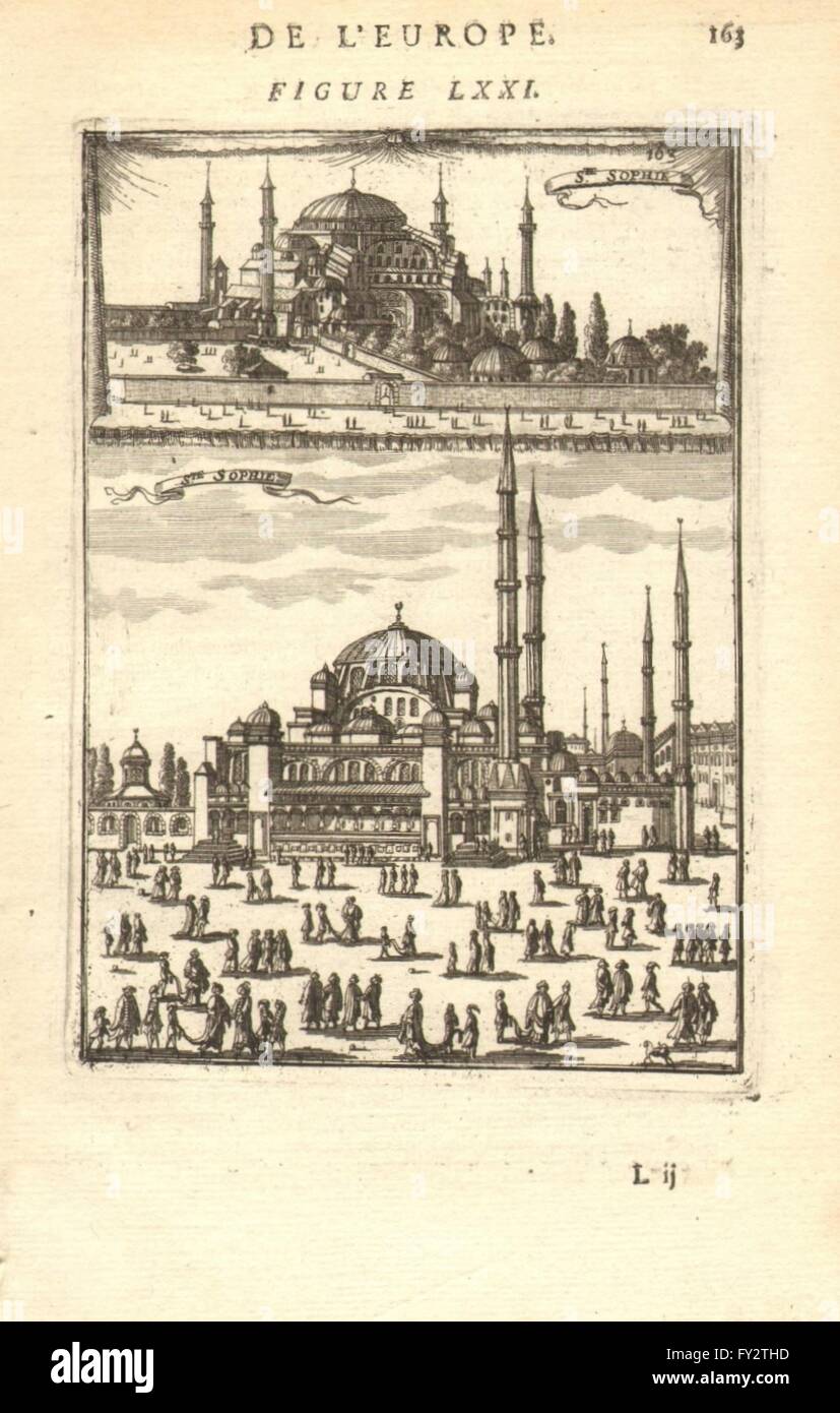 Konstantinopel (ISTANBUL): 'Ste Sophie"(Hagia Sophia, Ayasofya). MALLET, 1683 Stockfoto
