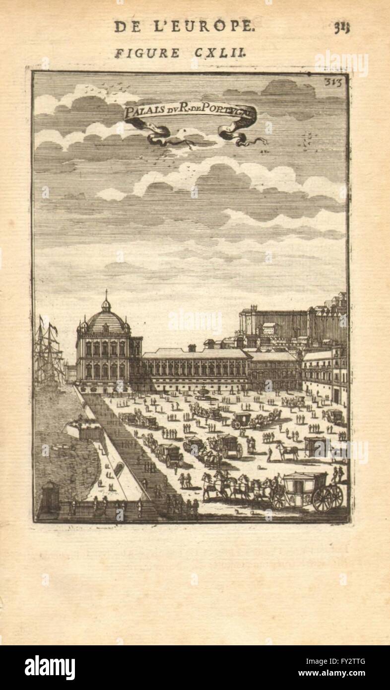 LISBOA (Lissabon): Ribeira Palast (Erdbeben von 1755 zerstört). MALLET, 1683 Stockfoto