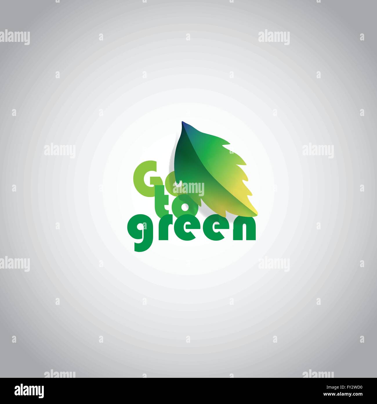 Motto: Go Green mit Blatt dargestellt. Konzept für Grafik-design Stock Vektor