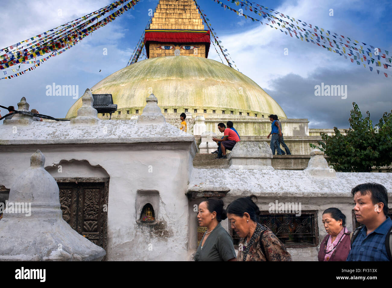 Bodhnath buddhistische Stupa, Kathmandu, Nepal, Asien Stockfoto