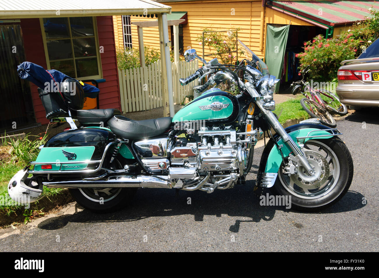 Honda F6 Valkyrie grüne Tourer Motorrad, Australien Stockfotografie - Alamy