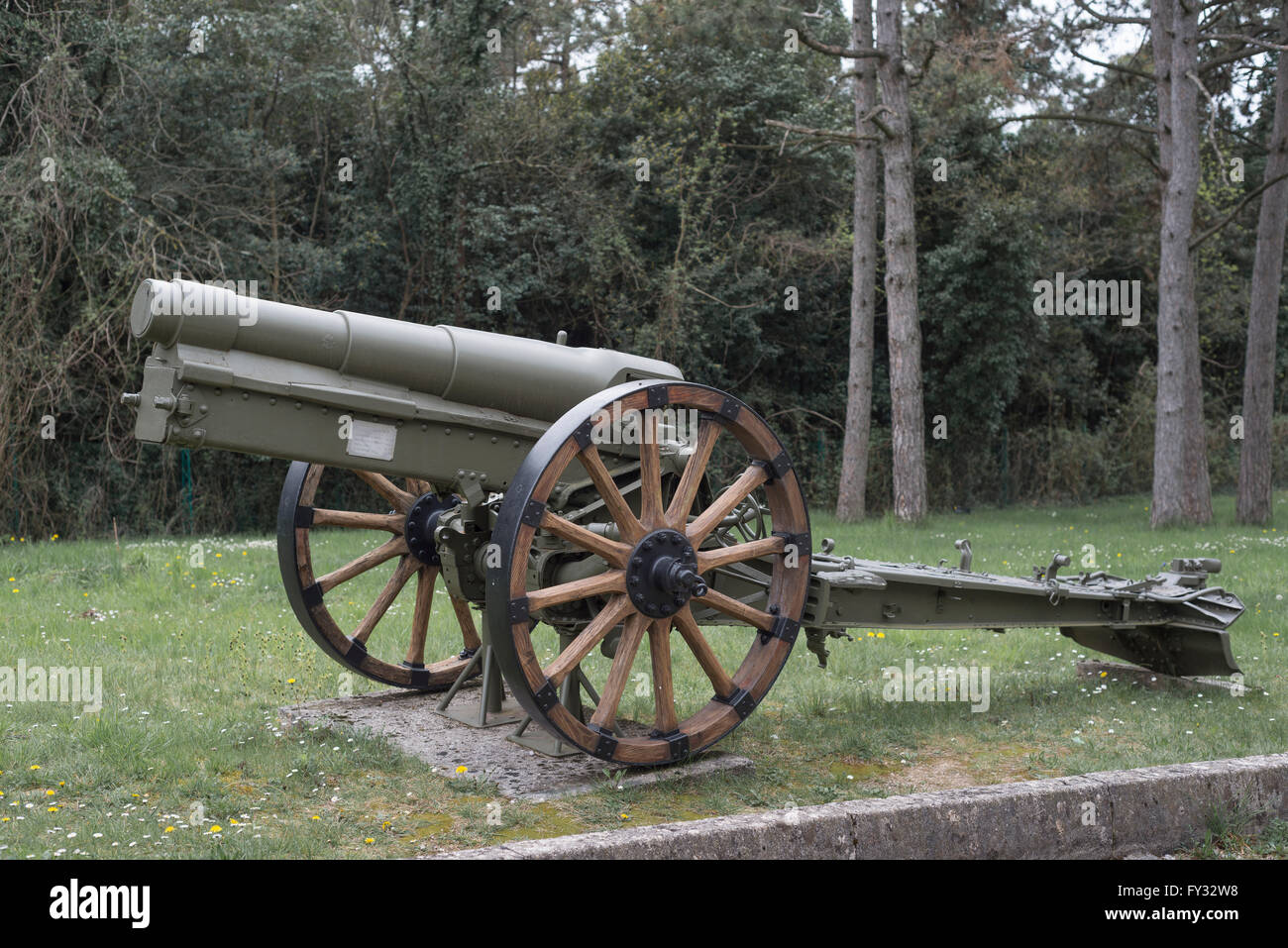 Haubitze 149-12, Park der Erinnerung, Open Air-Museum-Weltkrieg am Colle Sant'Elia Hügel, Isonzo, Redipuglia, Gorizia Stockfoto