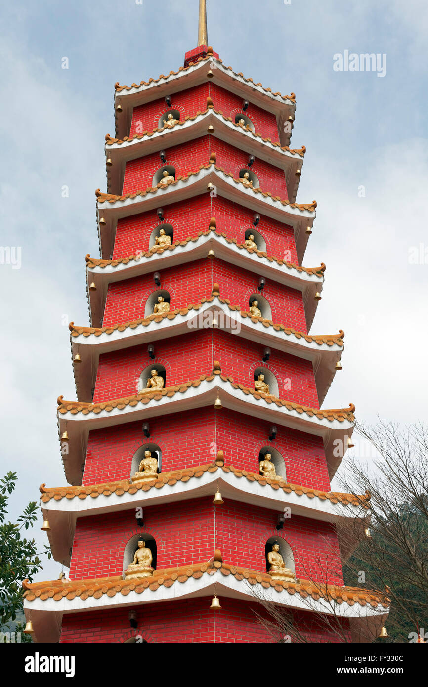 Pagode, Zehntausend Buddhas Kloster, Sha Zinn, neue Gebiete, Hong Kong, China Stockfoto