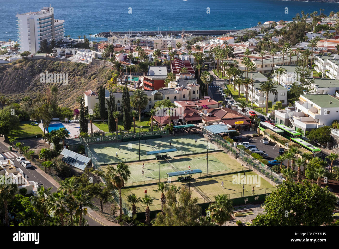 Blick über Los Gigantes in Teneriffa, Kanarische Inseln, Spanien. Stockfoto