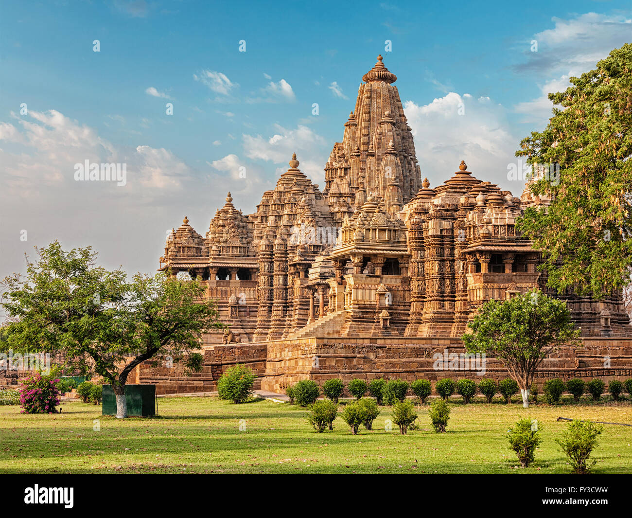 Berühmte Tempel von Khajuraho Stockfoto