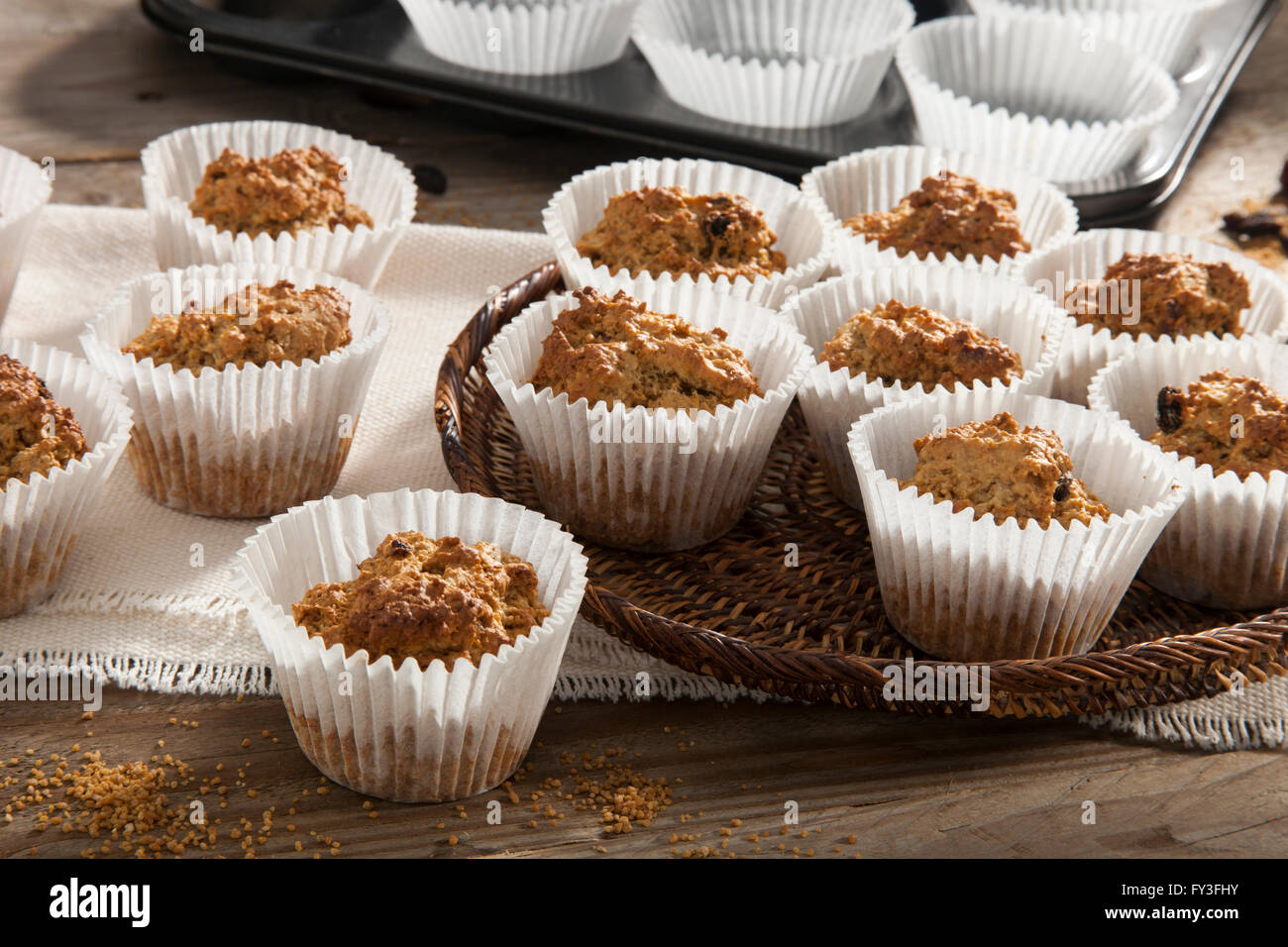 Sucanat Hafer muffins Stockfoto