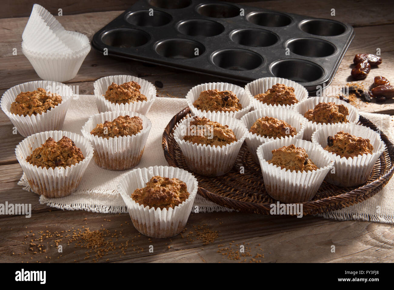 Sucanat Hafer muffins Stockfoto