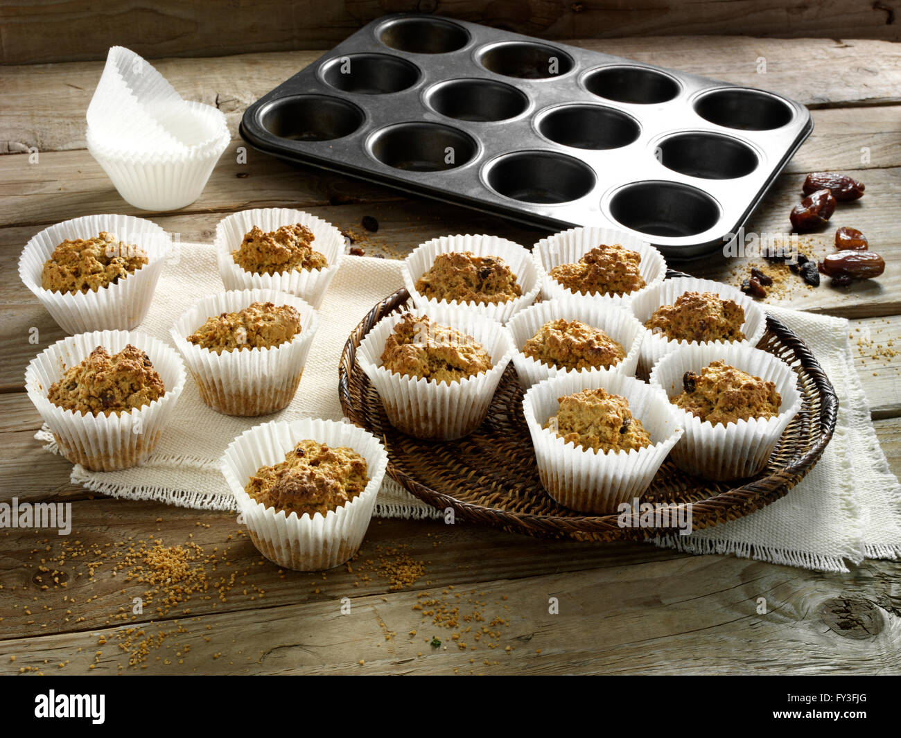 Sucanat Hafer muffins Stockfoto