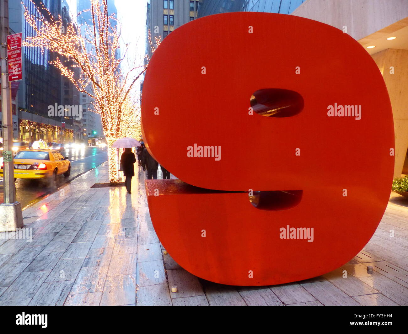 New York City, 57th Street mit der Nummer neun Stockfoto