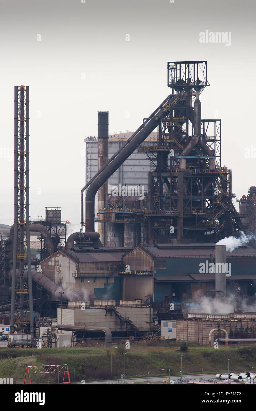 Tata Steel Stahlwerk in Port Talbot, South Wales. Tausende von UK Arbeitsplätze sind gefährdet, da indische Besitzer Tata UK Betrieb verkaufen. Stockfoto