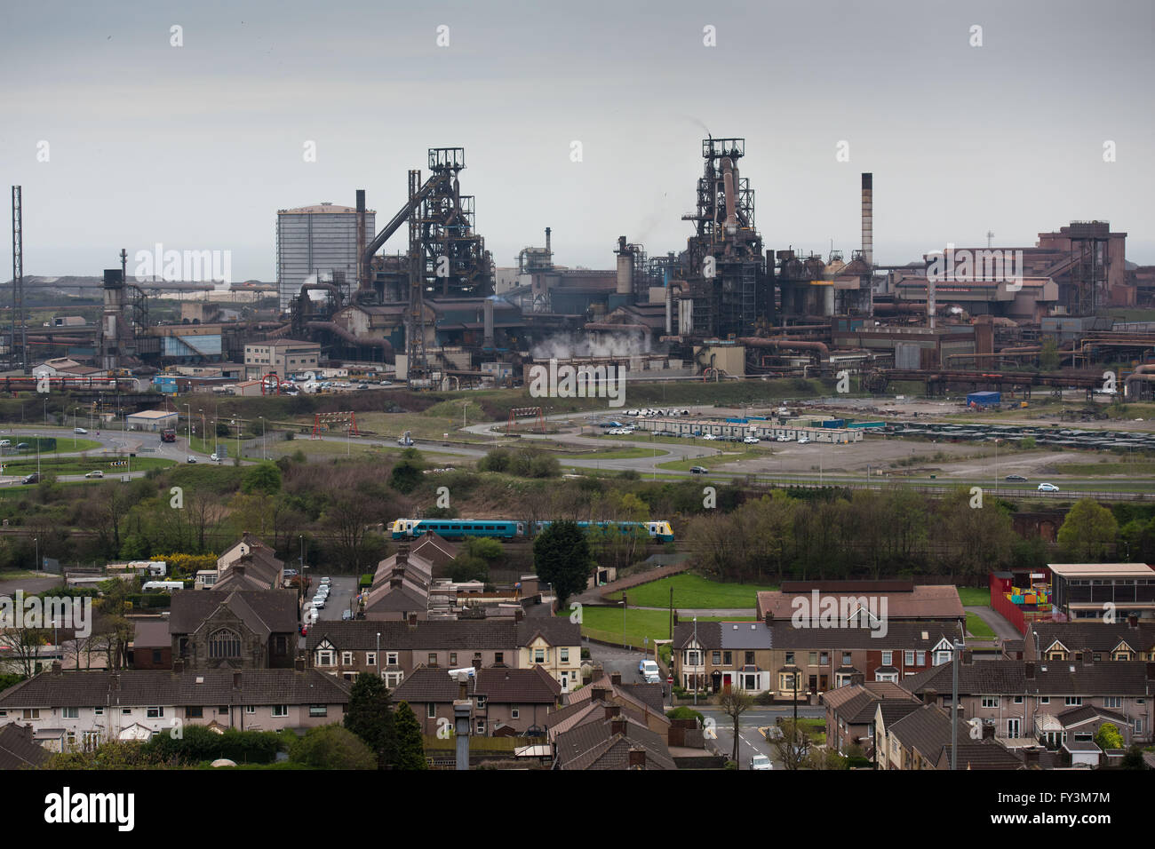 Tata Steel Stahlwerk in Port Talbot, South Wales. Tausende von UK Arbeitsplätze sind gefährdet, da indische Besitzer Tata UK Betrieb verkaufen. Stockfoto