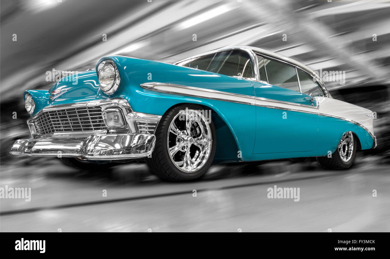 Ein 1956 Chevrolet Bel Air Coupe benutzerdefinierte Hotrod. Stockfoto