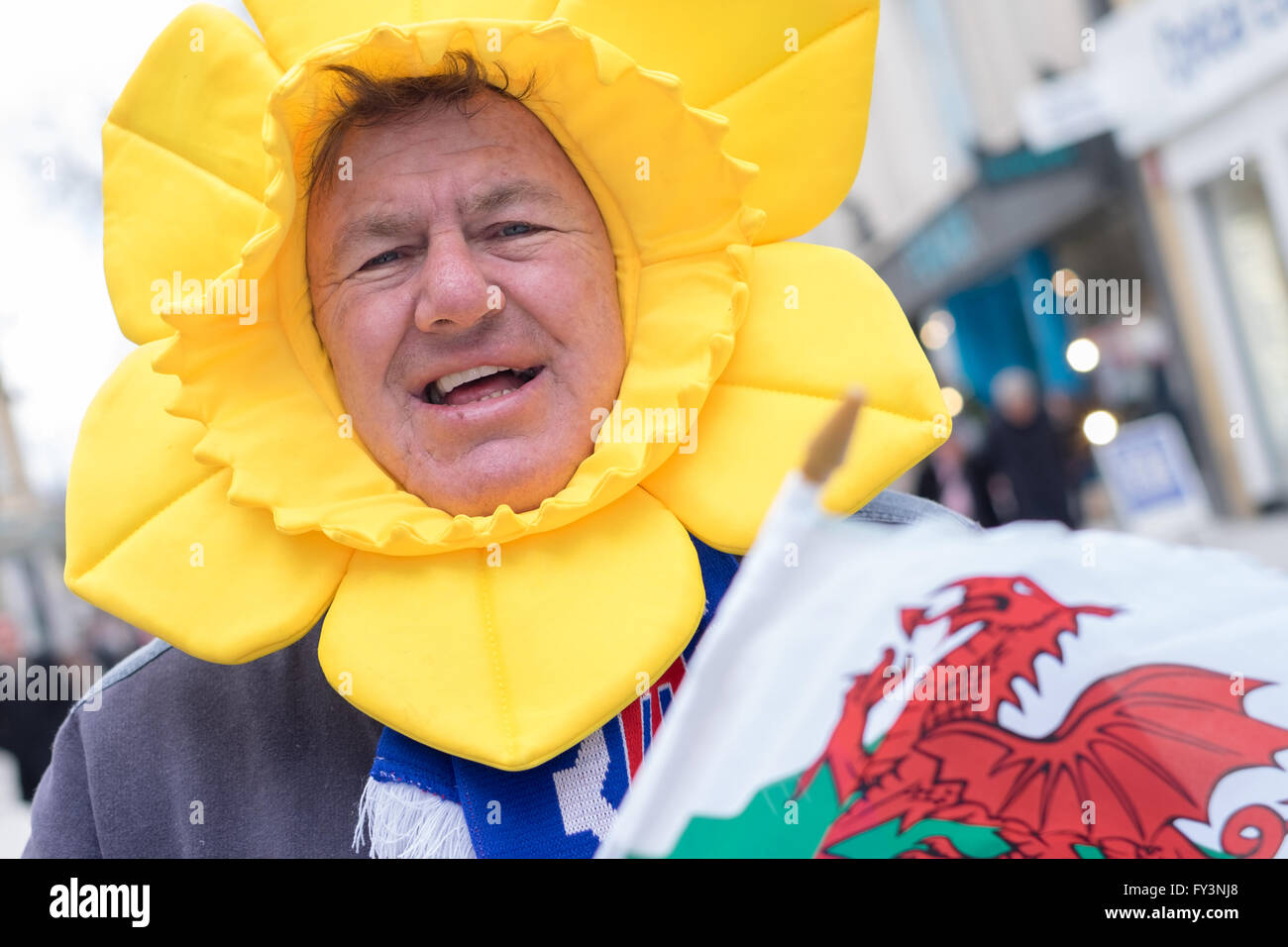 Cardiff bereitet St David Day am 1. März Stockfoto
