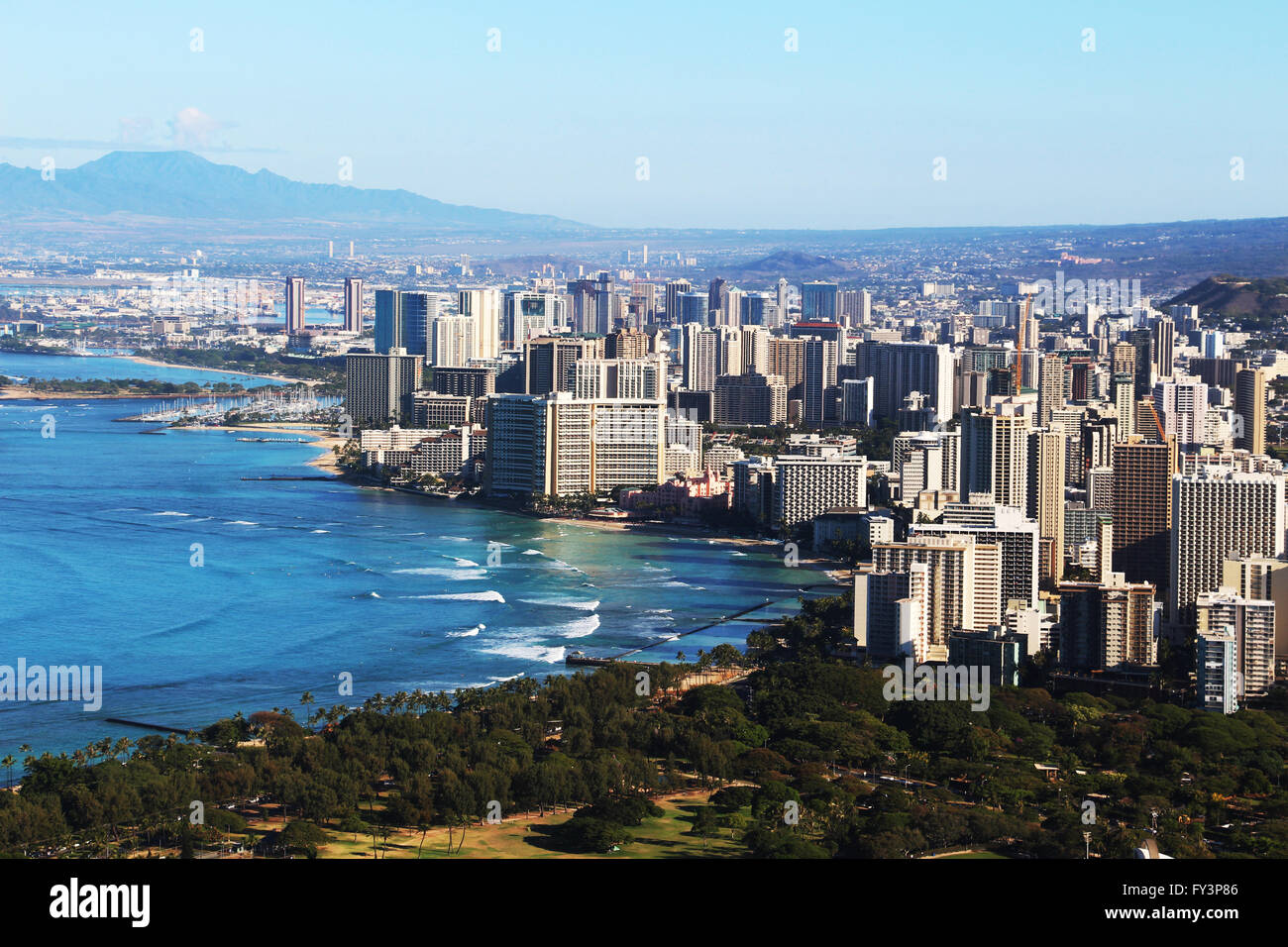 Skyline von Honolulu, Oahu Stockfoto