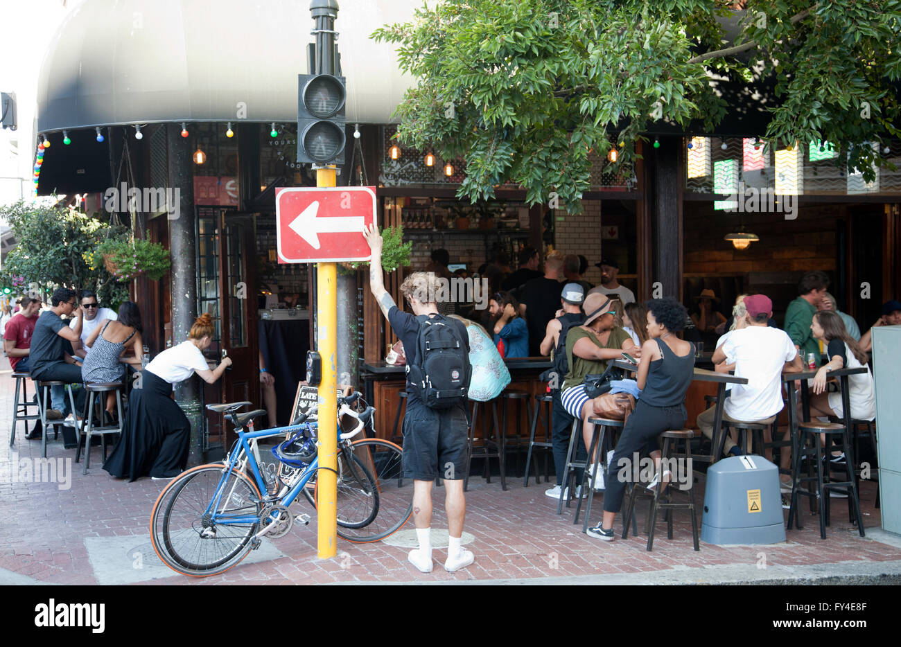 Ihre wirklich Kaffee, Bar und Restaurant auf der Long Street in Kapstadt - Südafrika Stockfoto