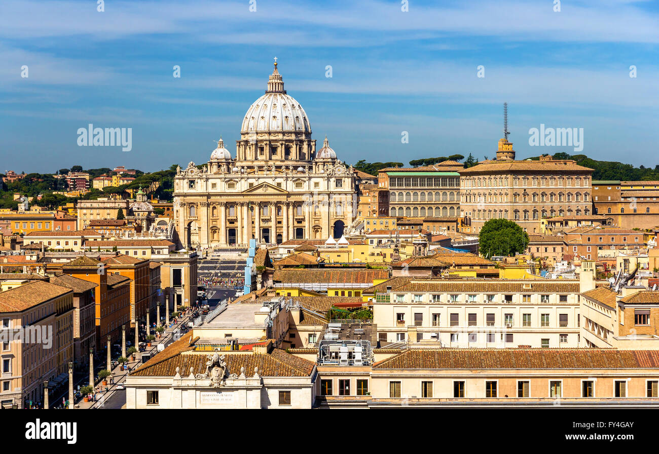 Blick auf den Petersdom in Rom Stockfoto