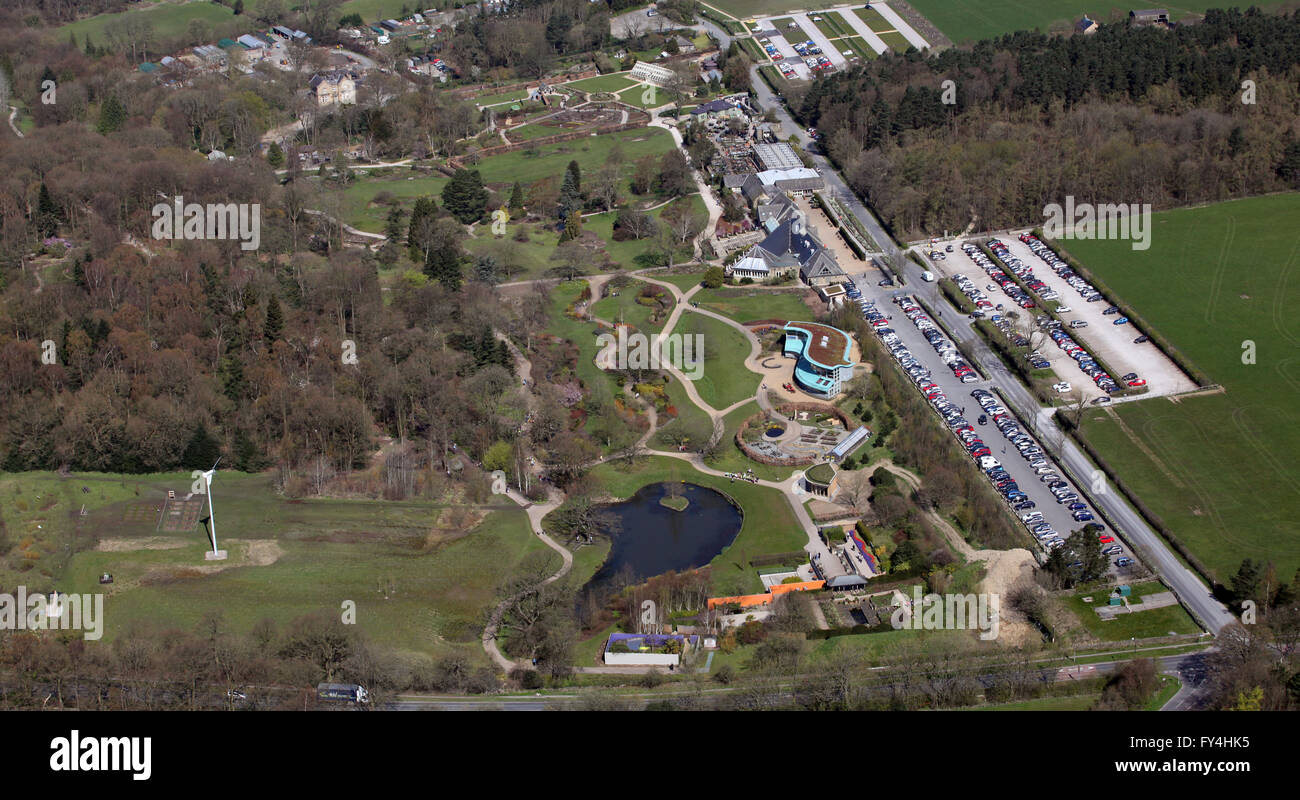 Luftaufnahme der RHS Harlow Carr Gärten in Harrogate, Yorkshire, Großbritannien Stockfoto
